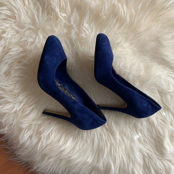 Blue Suede High Heels - Picture 2 of 5